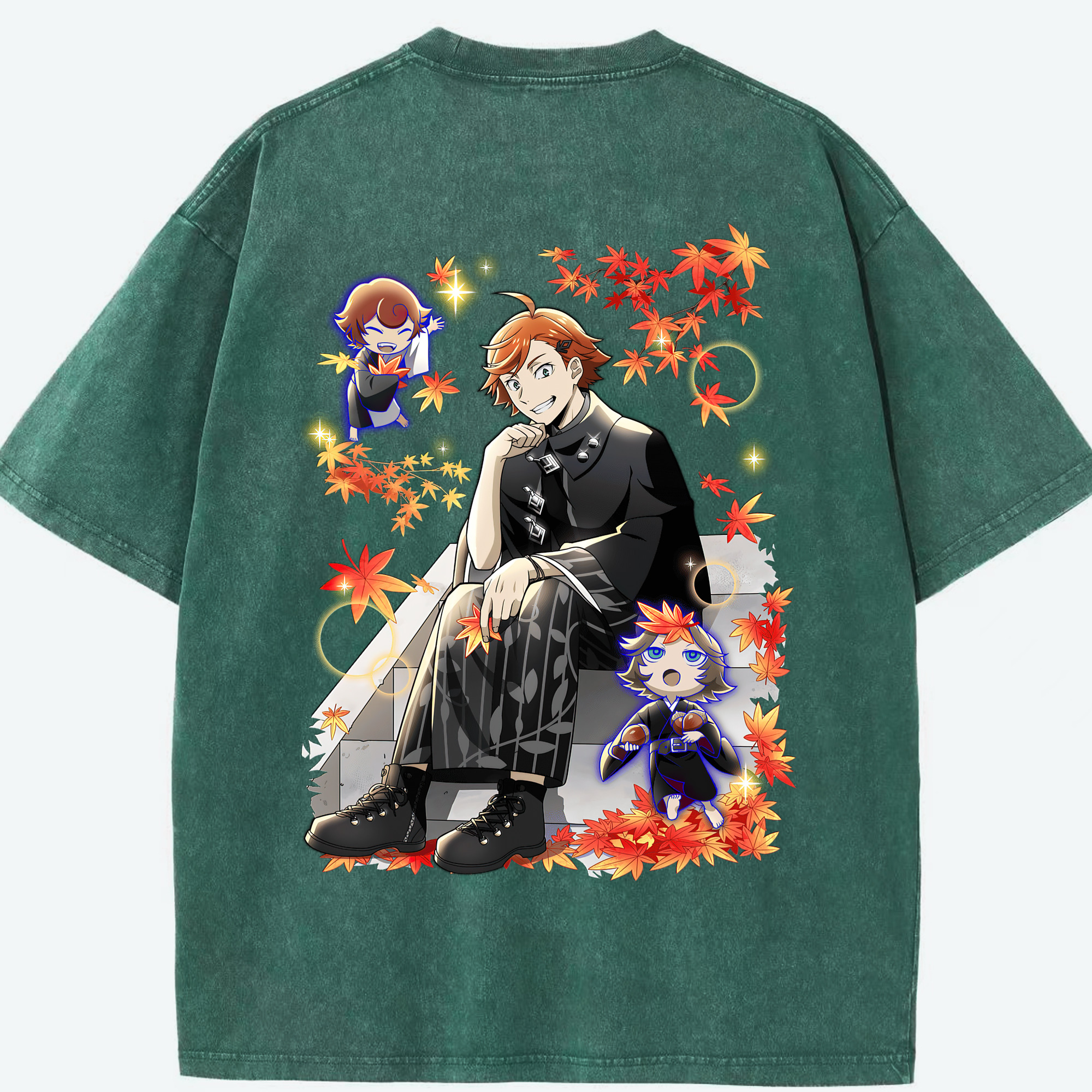 （画像用） 文豪ストレイドッグス Bungo Stray Dogs 綿100% ヴィンテージ風 半袖Tシャツ（背面プリント）